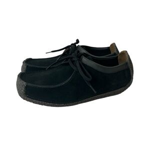 Clarks Wallabees Natalie Black Suede Loafers 8 Women